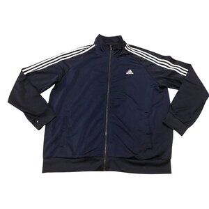 Adidas Jacket Mens Dark Navy Blue Track Size XL Polyester Full Zip Retro